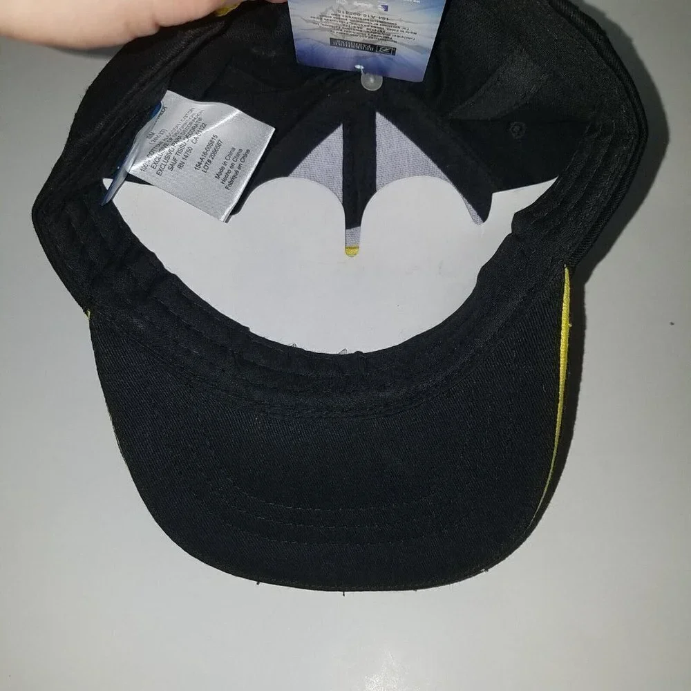 NEW DC Batman Hat Baseball Cap Black Yellow Baby Toddler 24 Months - 3T